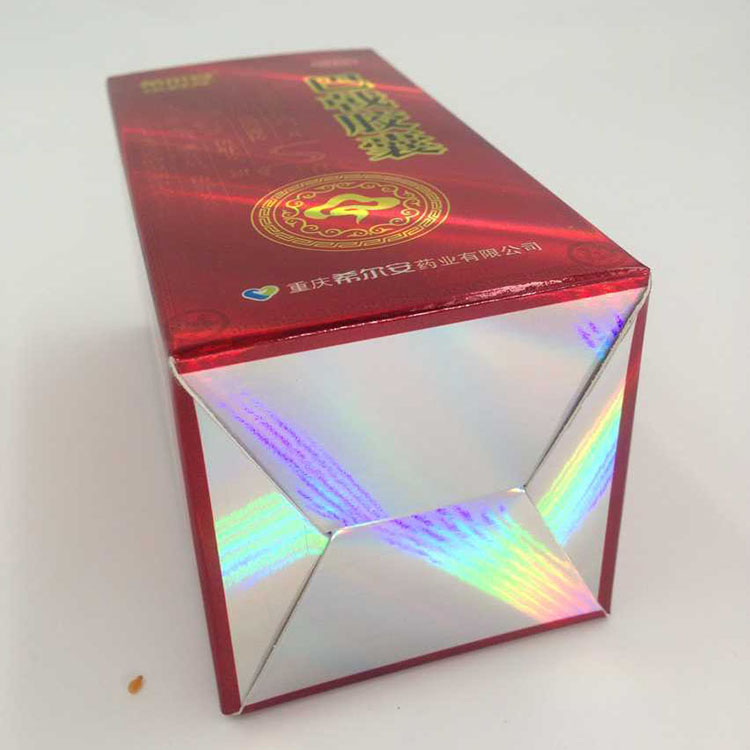 Sale Well Customized Size Laser Glossy Pill Packaging Box 