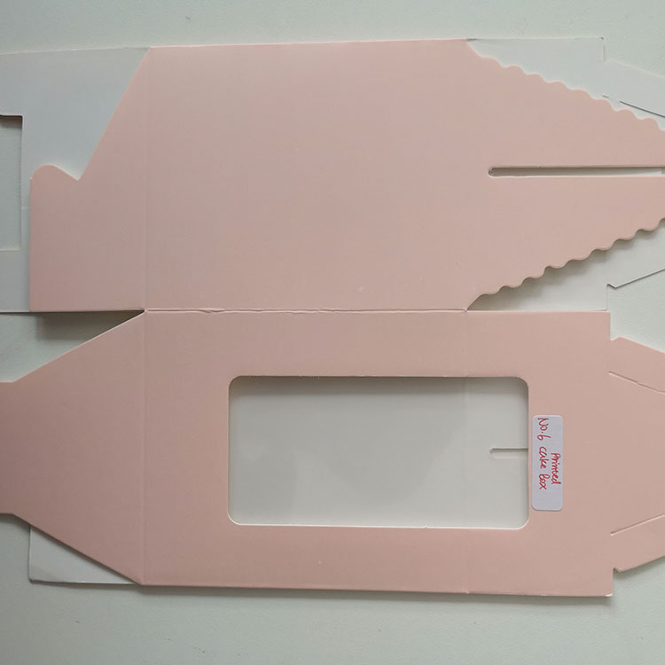 Custom Cardboard Pink Cake Box with Handle